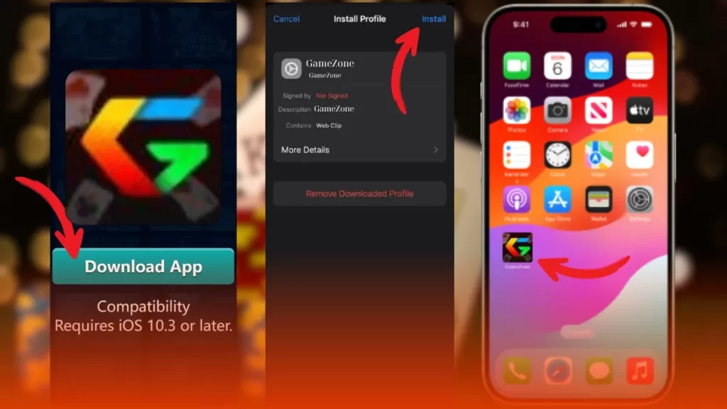 GameZone Install App iOS