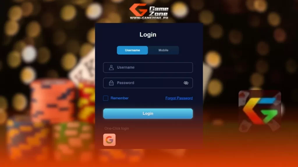 GameZone Login Form